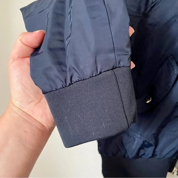 Free People Midnight  Satin Bomber Jacket Navy Blue Medium - Picture 12 of 12